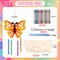 8Pcs Spring Butterfly Wind Chime Kit, Wooden Wind Chime Kits for Kids, Butterfly Party Favors for DIY Craft for Birthday and Summer